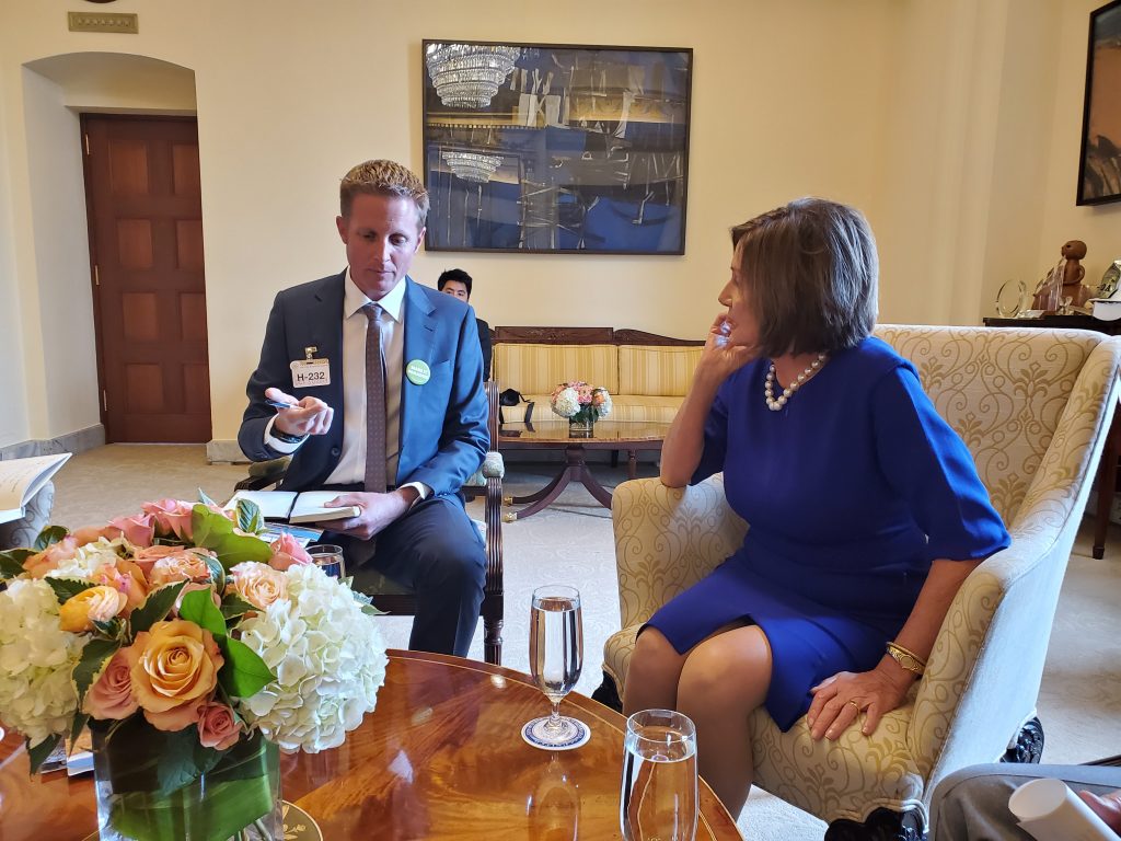 Charles Brooks meeting with Speaker of the House Pelosi in her office in DC