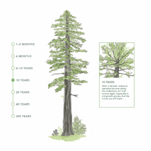 redwood diagram of recovery at 10 years after fire