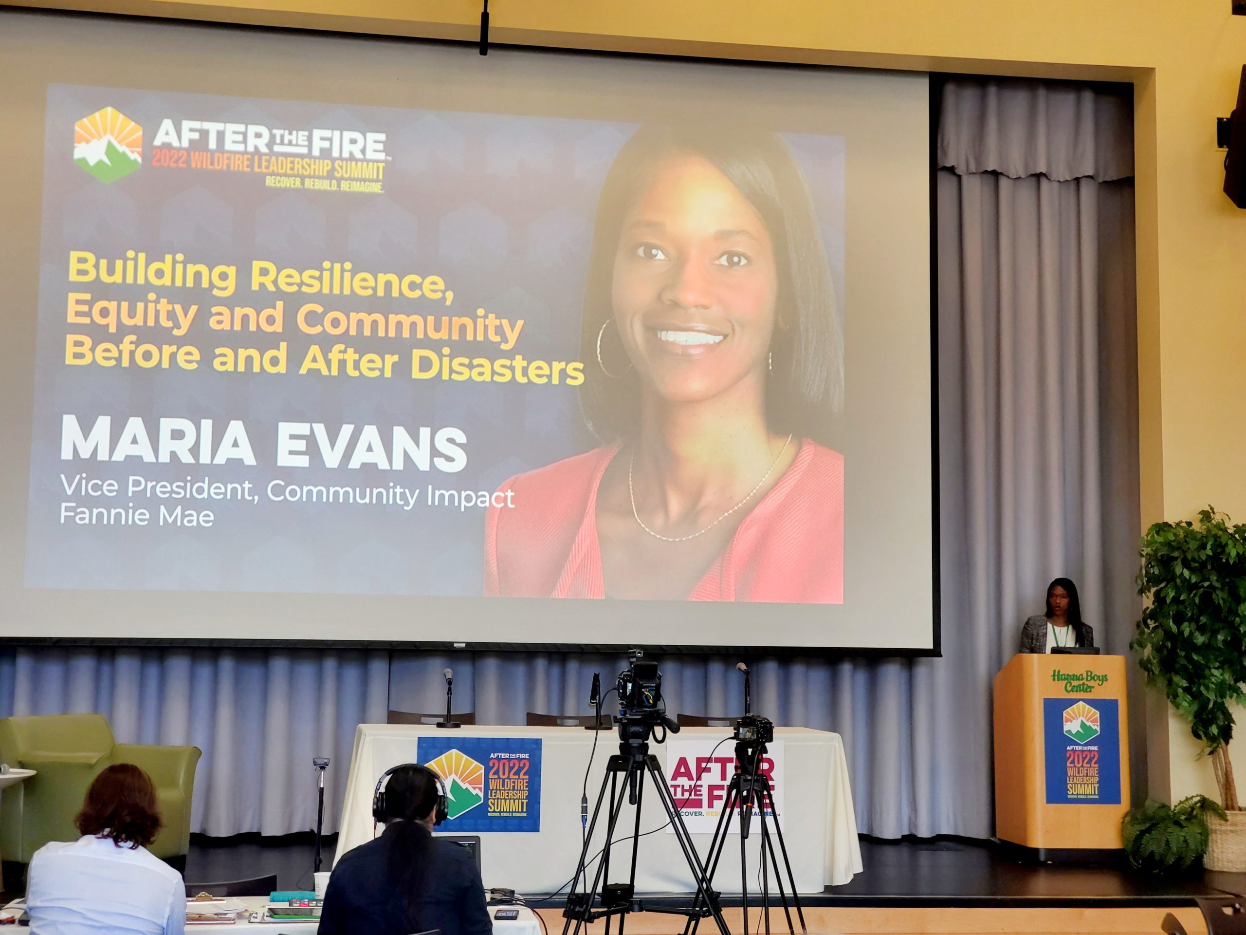 Maria Evans presented a keynote on equity in the community both before and after disaster
