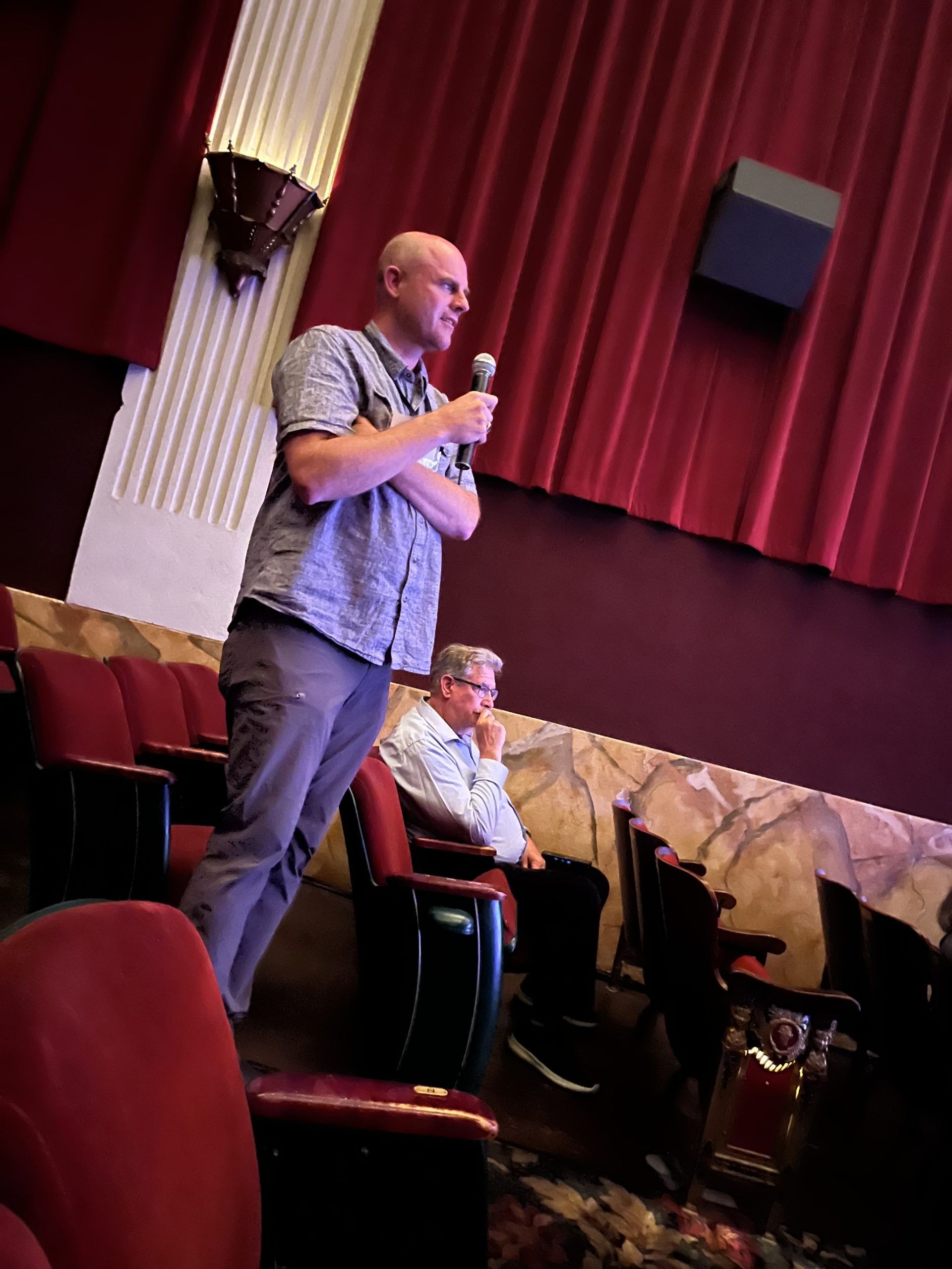Elemental's director Ralph Bloemers fielding questions after the screening of his new documentary film Elemental
