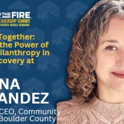 Tatiana Hernandez smiling, with event details for the 2023 Wildfire Leadership Summit on disaster philanthropy. Join leaders at the Wildfire Leadership Summit to explore impactful disaster philanthropy solutions.