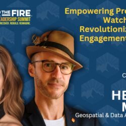 Two speakers are featured for a wildfire leadership summit session on empowering preparedness using the Watch Duty app.