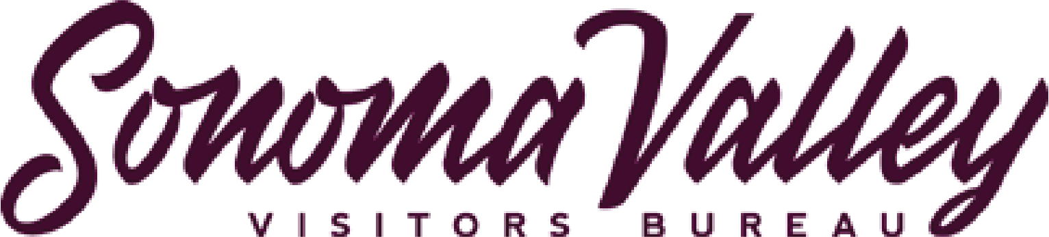 Sonoma Valley Visitors Bureau logo in bold, cursive text with Visitors Bureau in uppercase beneath.
