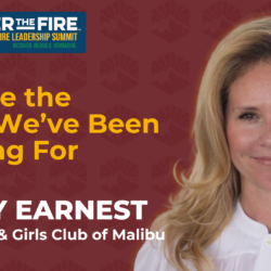 Kasey Earnest smiling with We Are the Ones Weve Been Waiting For and Wildfire Leadership Summit details.