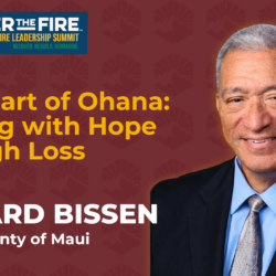 Portrait of Richard Bissen with summit event info and the text, “The Heart of Ohana: Leading with Hope Through Loss.”.