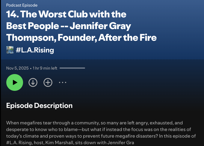 Podcast episode page titled 14. The Worst Club with the Best People with a play button and episode details.